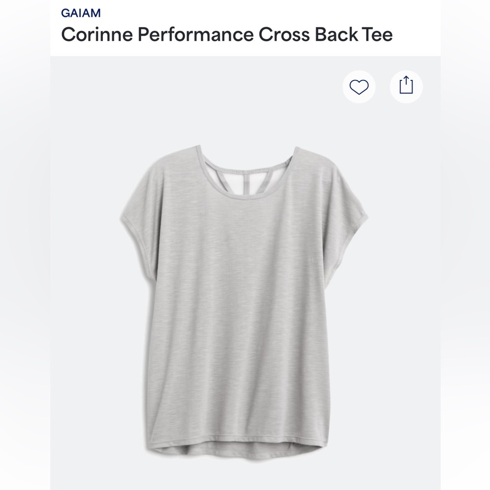 GAIAM Gray Cap Sleeve Relaxed T-Shirt